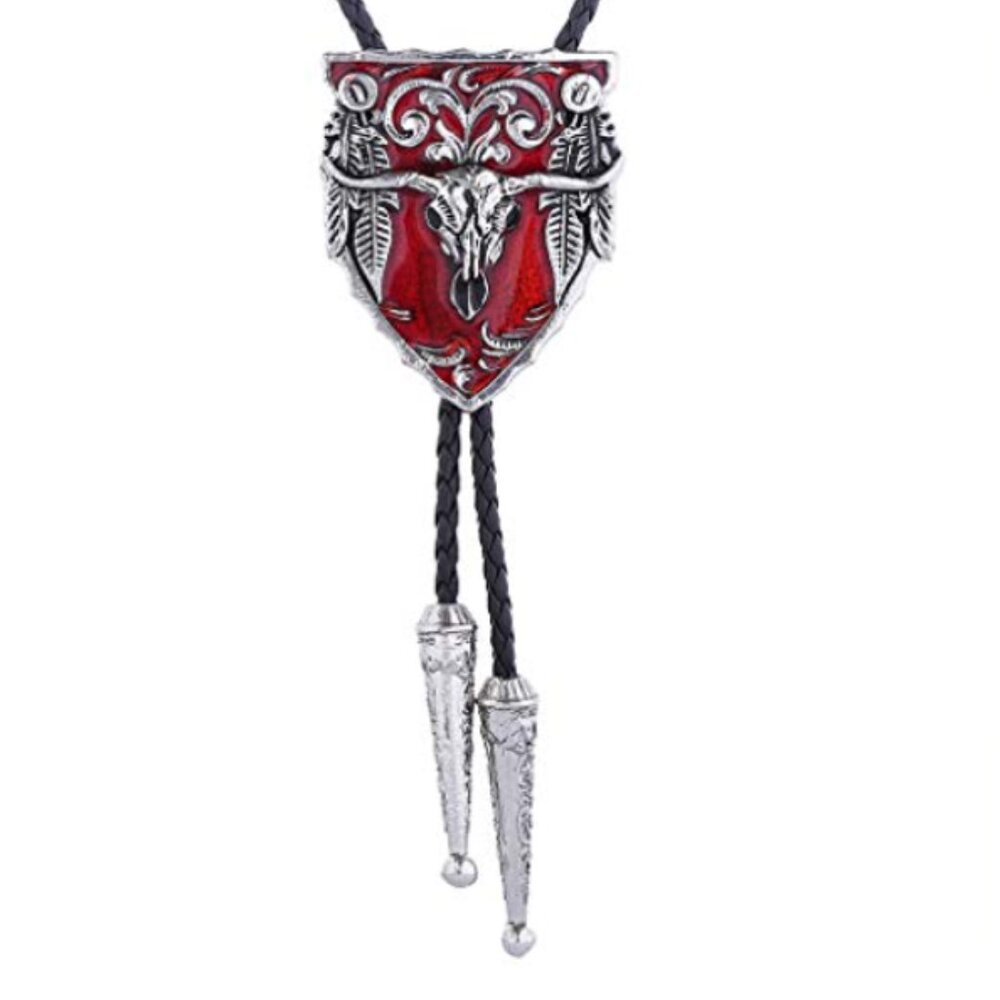 Bull Vintage Native American Western Bolo Tie